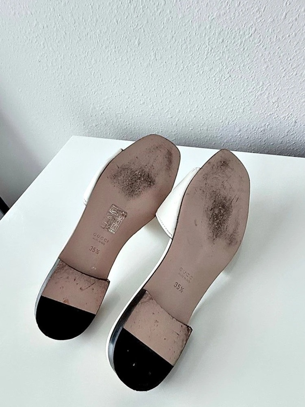 Gucci Interlocking G White Leather Slide Sandals Size 35.5 - Picture 4 of 5